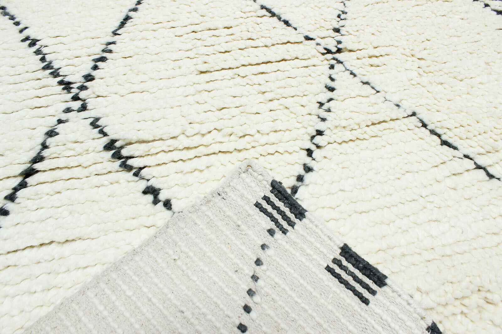 Вовняний килим Hand Knotted - Moroc-1 white